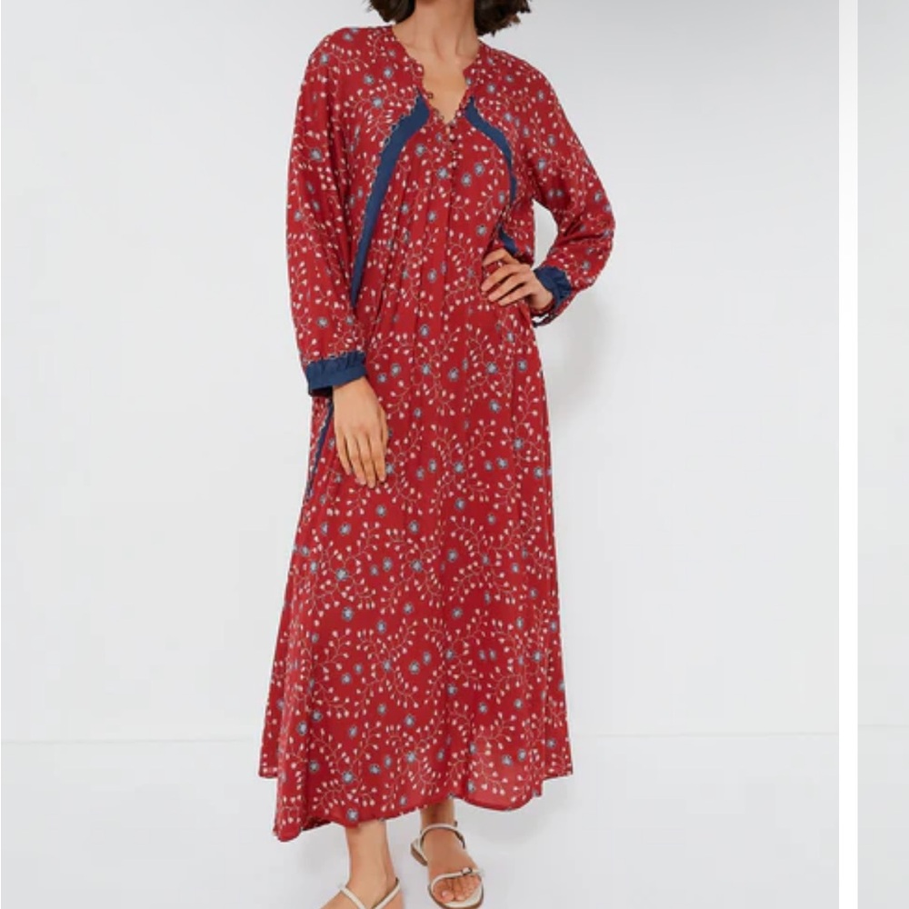 Natalie MartinPinwheel Red and Blue Long Sleeve Dress